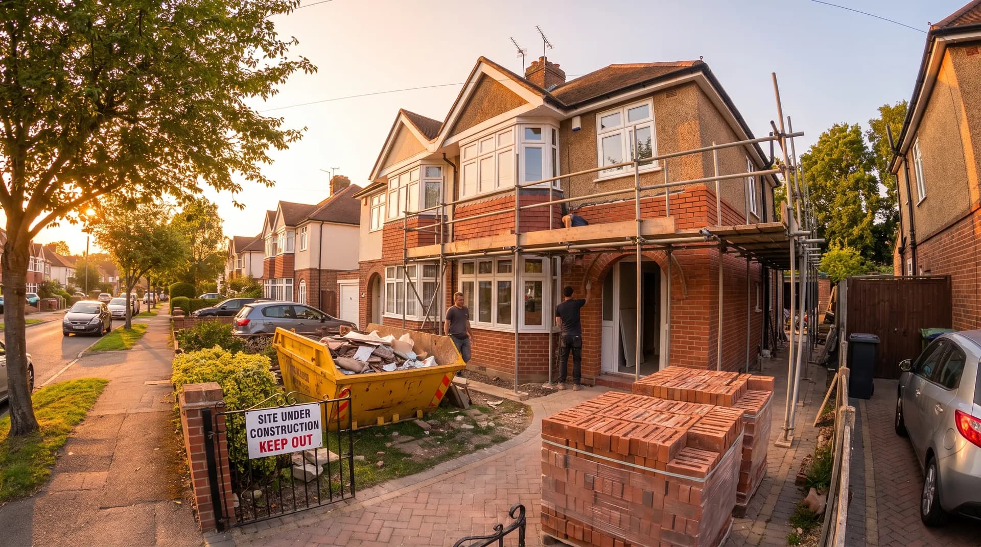 Victorian terrace renovation in Bracknell showing rebuilt brickwork and new sash windows