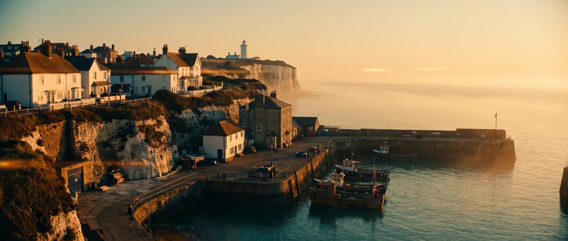 Broadstairs Victorian seafront at golden hour, near Broadstairs, Kent