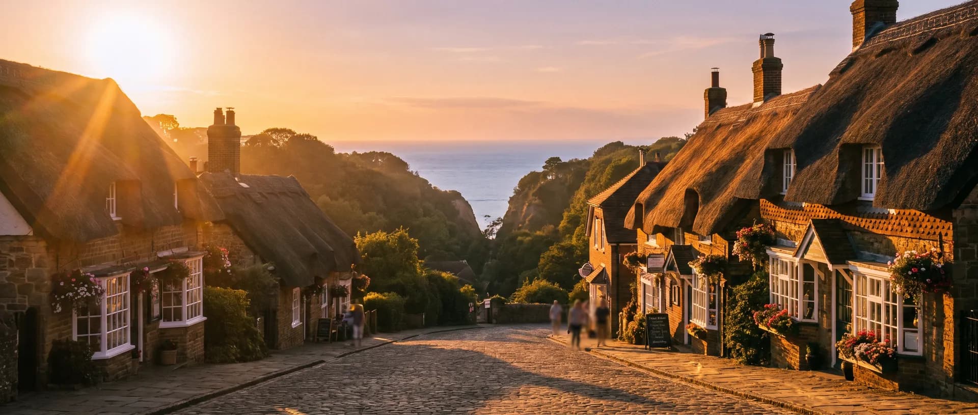 Shanklin Old Village Isle of Wight at golden hour, near Shanklin, Isle of Wight
