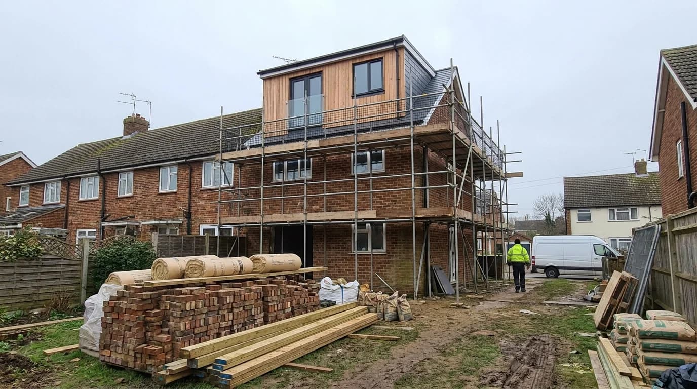 A completed dormer loft conversion on a terraced house