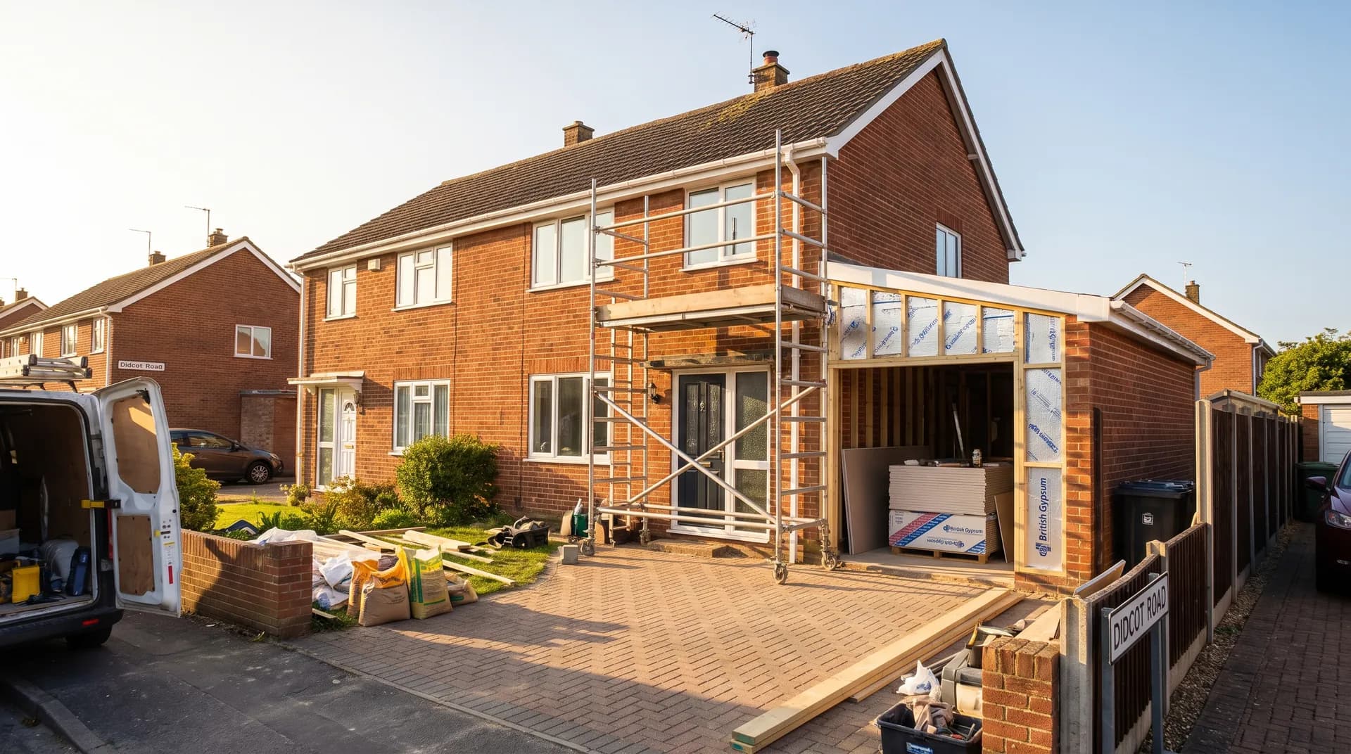 Garage conversion to bedroom annex in Didcot showing insulated walls and new window