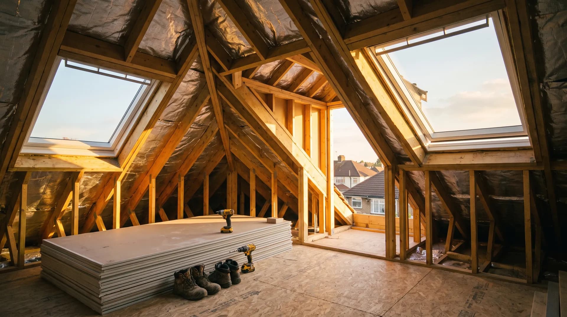 Loft conversion with hip-to-gable in Hayes showing new dormer and slate roof